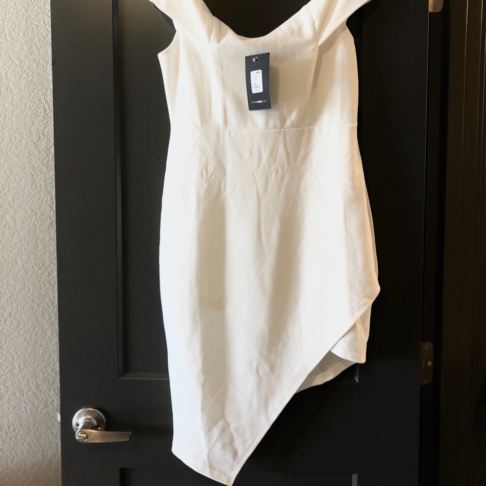 Fashion Nova White Asymmetrical Dress